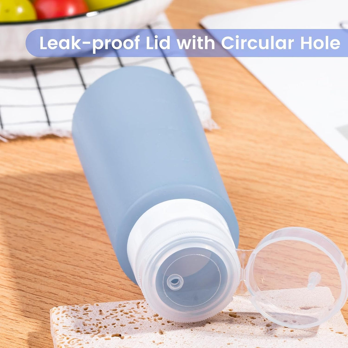 MICEBAY 2 oz Condiment Squeeze Bottles, Leakproof Salad Dressing Container