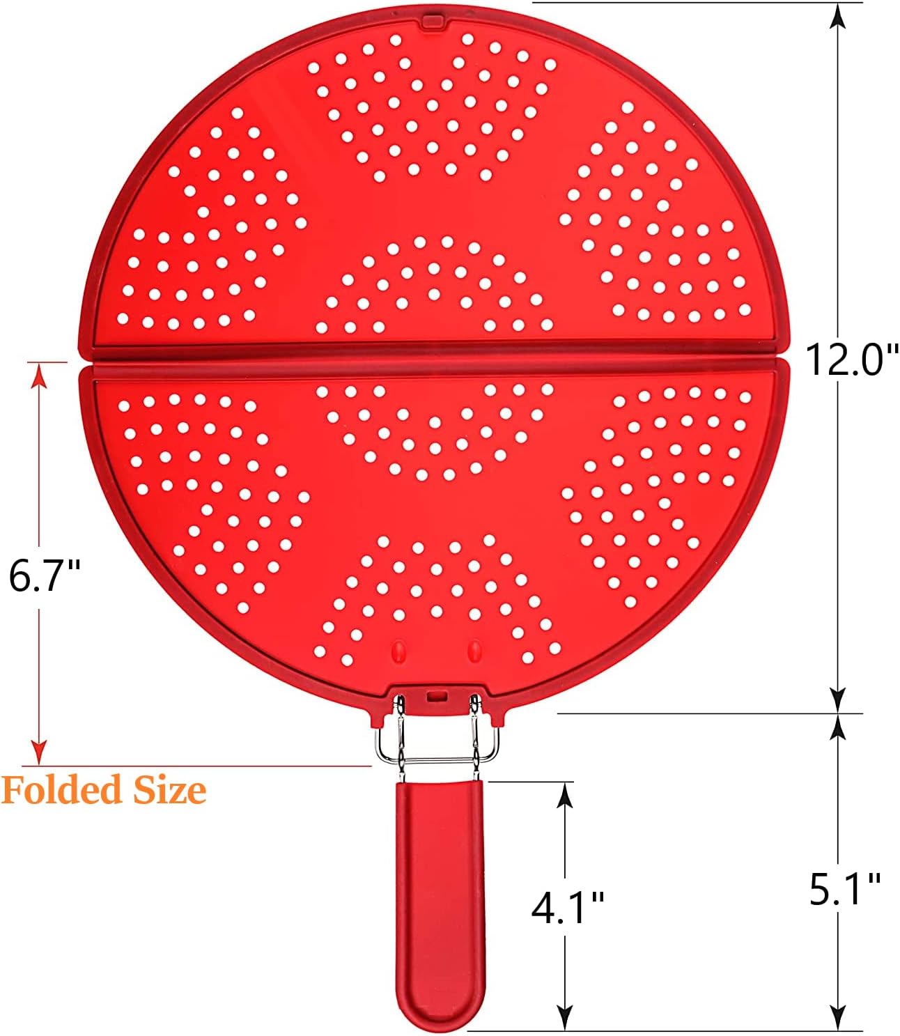 Splatter Screen for Frying Pan Foldable Grease Splatter Guard Silicone Splatter Shields Multifunction Oil Screen for Skillet with Folding Handle Bacon Splatter Screen Strainer