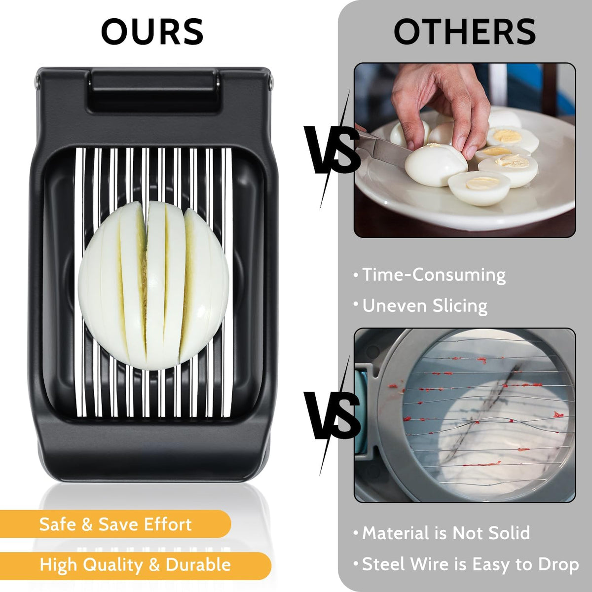 Sopito Heavy Duty Stainless Steel Wire Egg Slicer for Hard Boiled Eggs