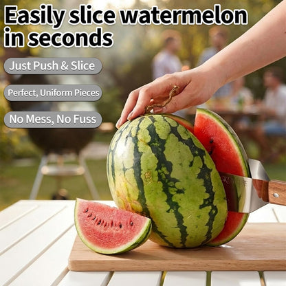 Watermelon Slicer-Triangle Watermelon Cutter with Wooden Handle