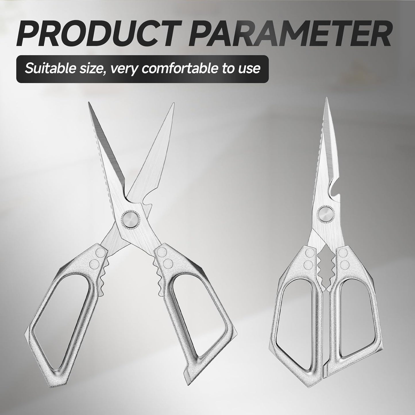 2-Pack Heavy Duty Stainless Steel Kitchen Scissors-All Purpose Heavy Duty Poultry Shears for Meat,Chicken Bones and Turkey,Dishwasher Safe Sharp Japanese Cooking Shears, Gifts for Women
