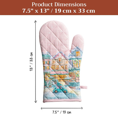Maison d' Hermine 100% Cotton Oven Mitt & Pot Holder Set (7.5"x13" & 8"x8") - Colors C