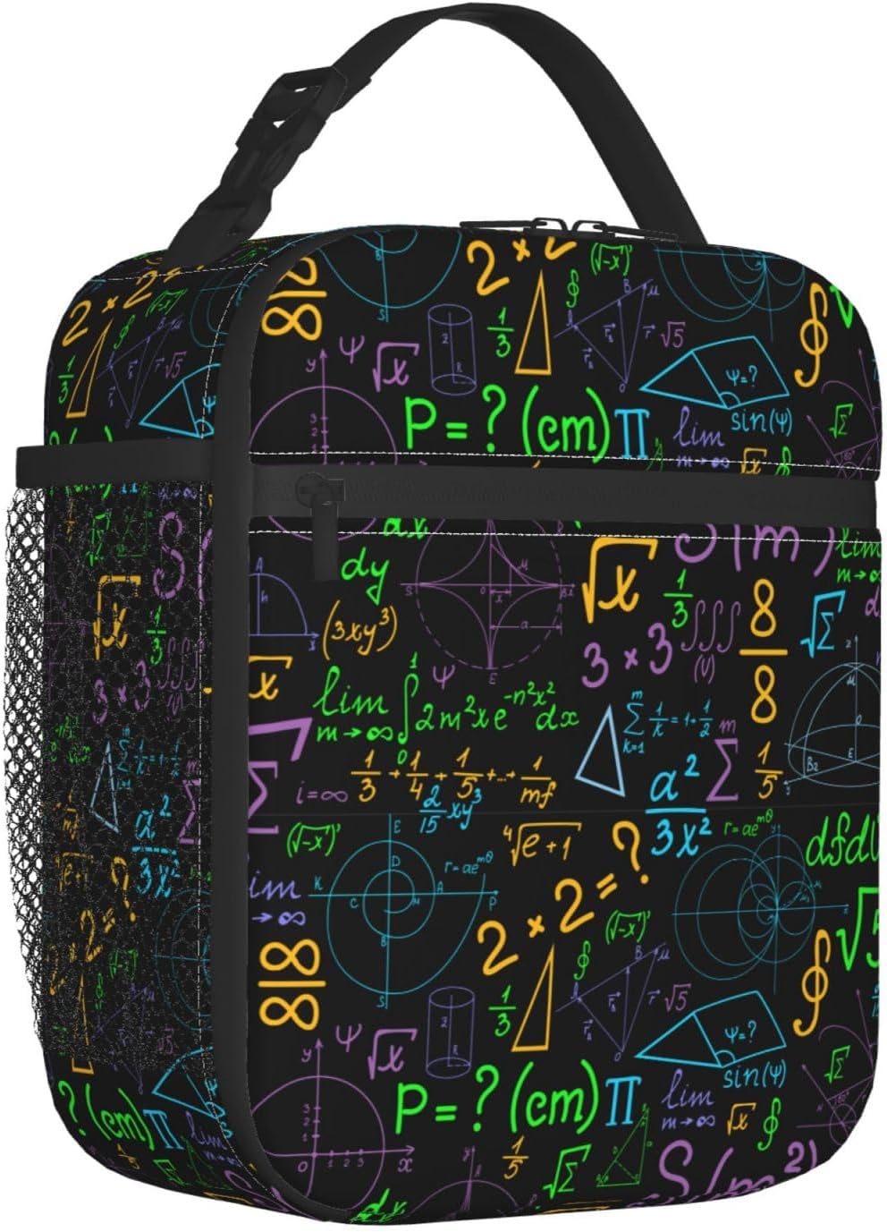 Black Cat Reusable Lunch Box Food Bag Insulated Lunch Bag for Teenage Boys Girls School Beach