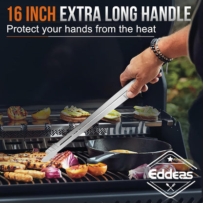 Eddeas Kitchen Tweezers Tongs, Cooking Tweezers Stainless Steel - 3 Size 12'' 10'' & 8 inch Ideal for Meat, pasta, plating and pinching delicate small pieces of food, Set of 3