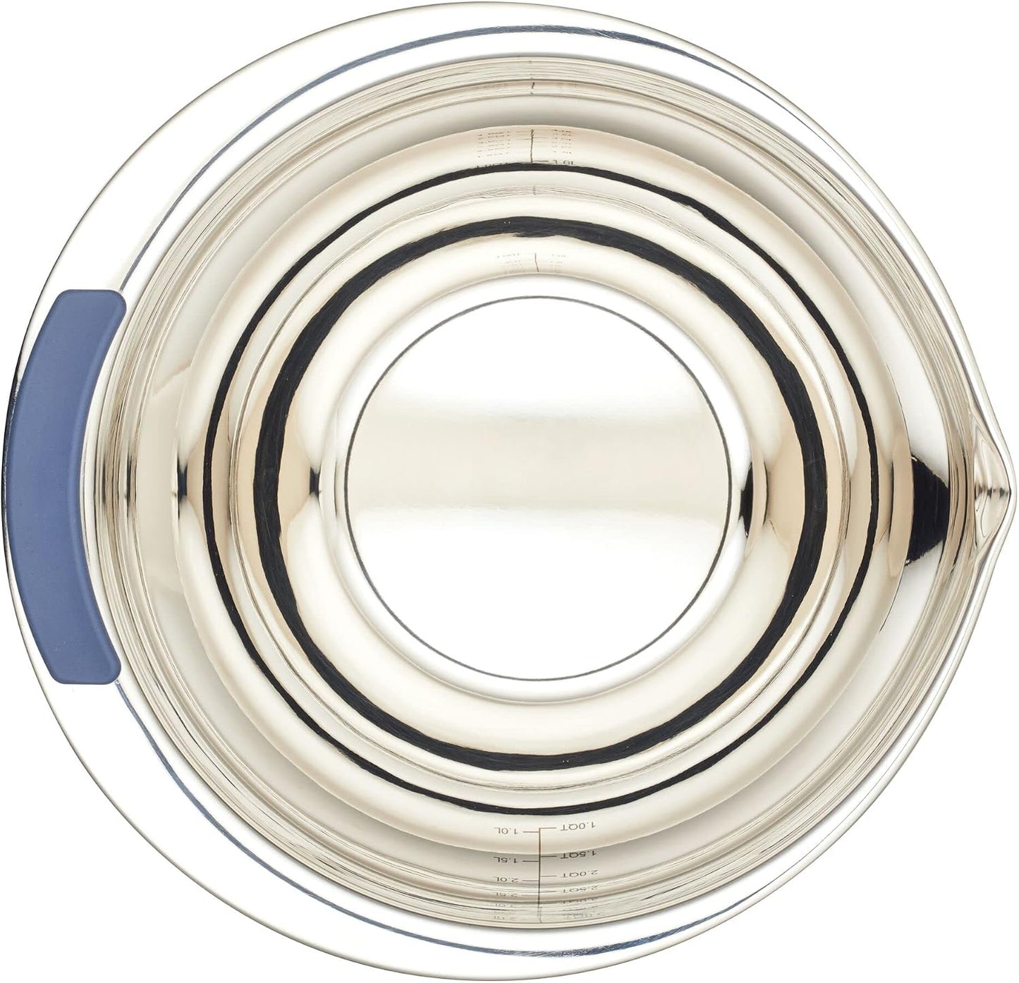 Ayesha Curry Kitchenware Pantryware Stainless Steel Nesting Mixing Bowls, 3-Piece Set, Silver with Color Accent Handles