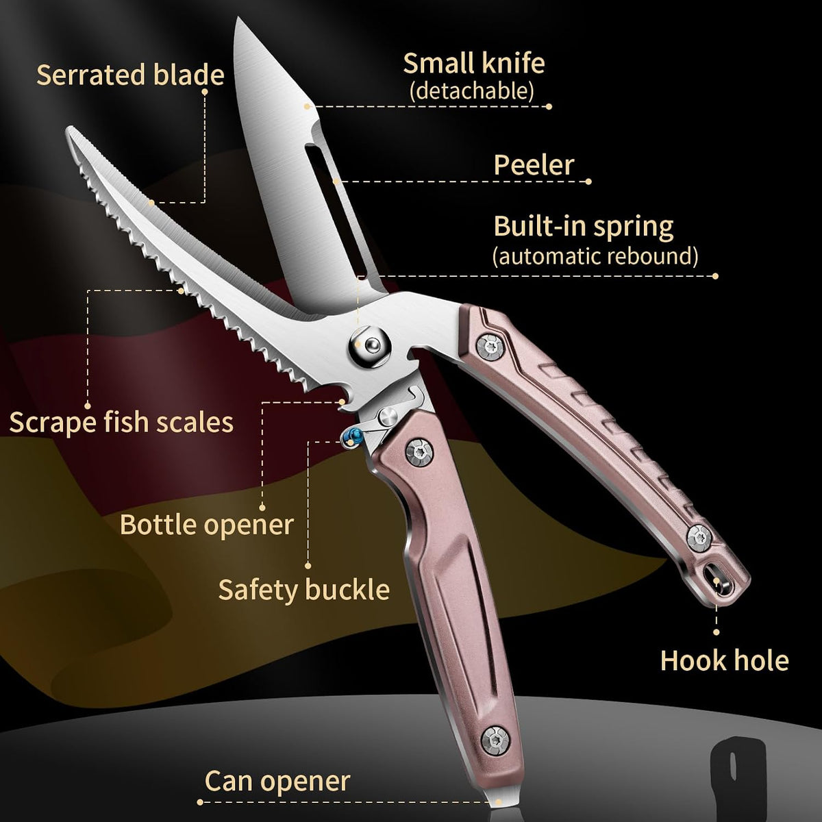 Tingling Heavy Duty Poultry Shears, Kitchen Scissors for Chicken Turkey