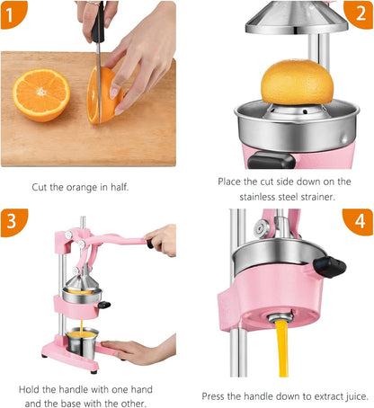 TONGCHANT Cast Iron Manual Juicer for Orange Lemon Citrus Fruit & Lime
