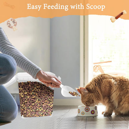 2 Pack Small Cat Food Storage Container with Wide-Mouth Pour Spout - 2Lbs/2.1QT Dog Pet Food Container for Cat Dog Food, Bird Seed, Chicken - Versatile Dry Food Bin Dispenser for Rice, Flour, Cereal
