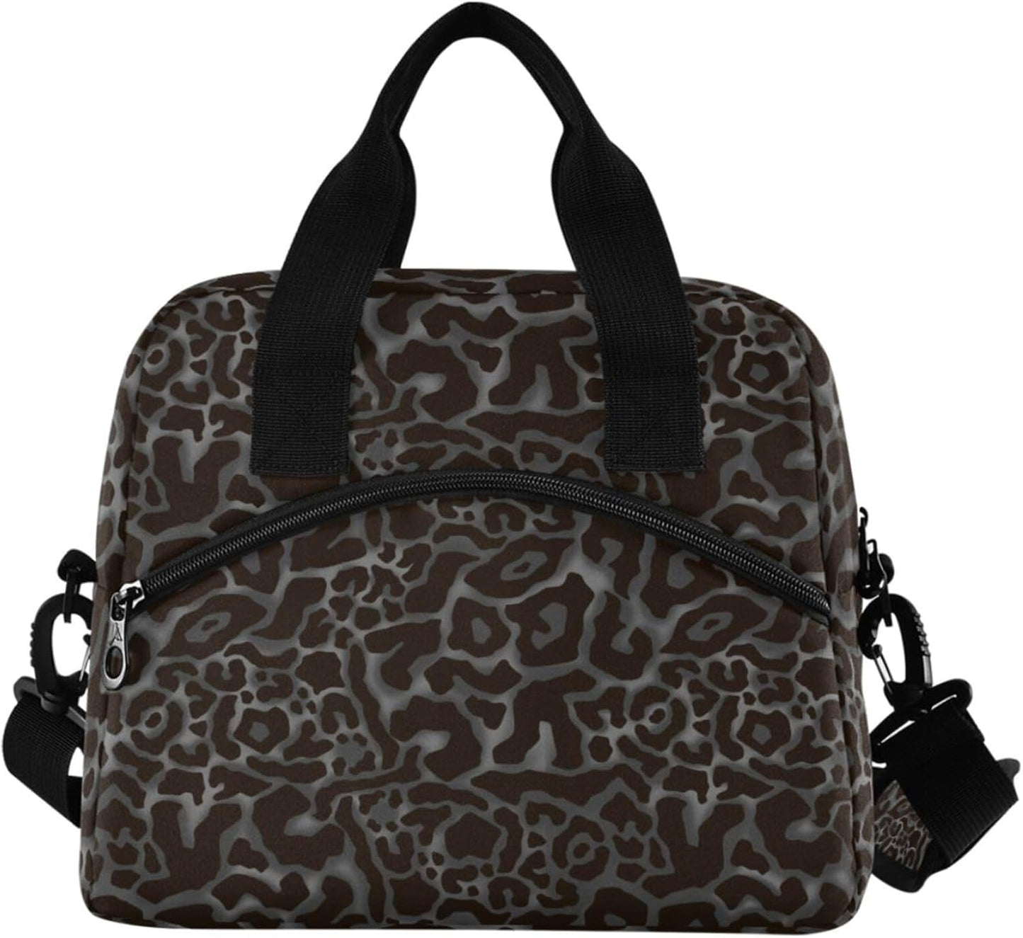 Colorful Leopard Insulated Lunch Bag Rainbow Animals Skin Print Reusable Cooler Lunch Tote Box with Shoulder Strap for Work Picnic School Beach