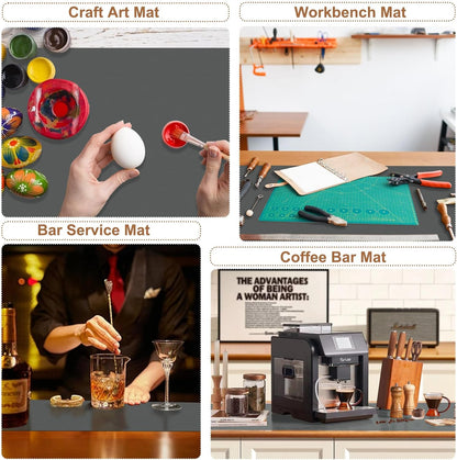 Gartful 78.7 x 15.7 inch Extra Large Silicone Mat for Kitchen, Non Slip Countertop Protector Heat-Resistant Multipurpose Pad for Dinner Table, Coffee Bar, Black