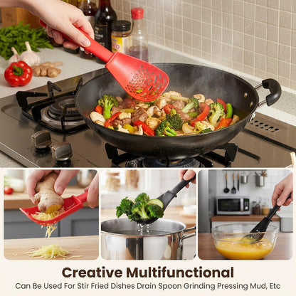 2 PCS Multifunctional Kitchen Cooking Spoon Heat Resistant Utensils