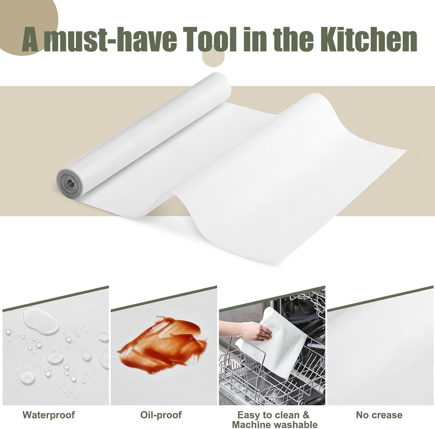 KitchenRaku Extra Large Silicone Mat 78.7X16 IN,Silicone Mats for Kitchen Counter, Silicone Heat-resistant Mat for Air Fryer, Nonstick Waterproof Silicone Placemat for Countertop Protector