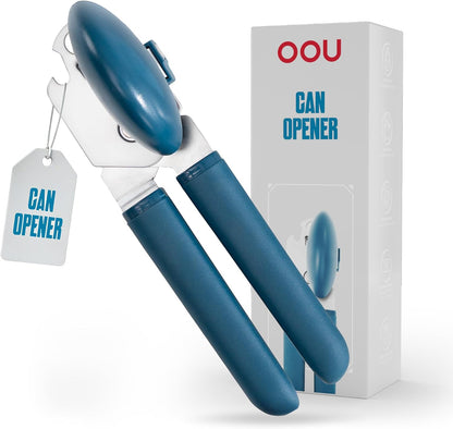 OOU Garlic Press, Stainless Steel Garlic Mincer with Premium Zinc Alloy Construction, Easy-Squeeze Ergonomic TPE Non-Slip Grip Handles, Reverse Cleaning Bumps and Dishwasher Safe Design, Blue