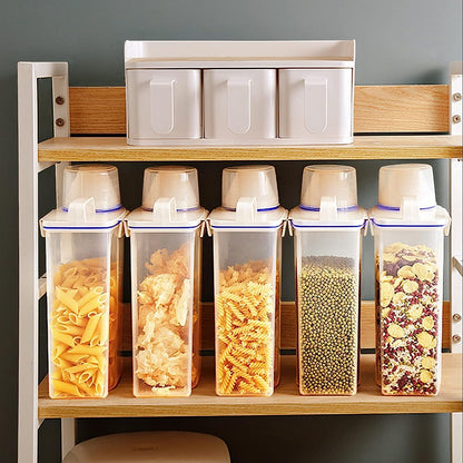 Fabater Rice Airtight Storage Container, 3 to 5Lbs Cereal Dry Food Flour Bin, Pet Dog Cat Food Dispenser with Measuring Cup, Clear Plastic Kitchen and Pantry Organization Bin (White)