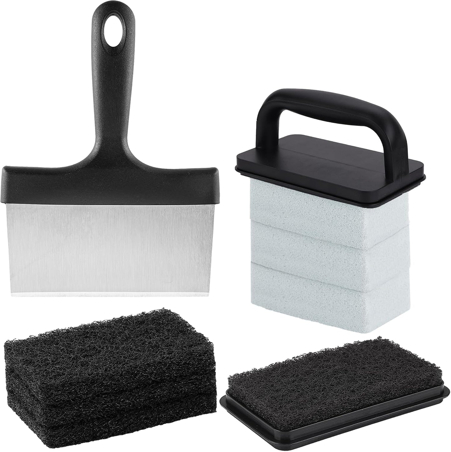 Heavy Duty Griddle Cleaning Brick with Handle, Grill Cleaner for Cleaning Flat top, Pumice Griddle Cleaning Stone Removing Stains for BBQ, Swimming Pool, Sink (5 Pack)