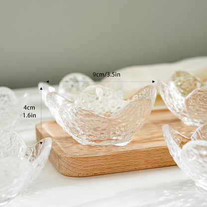 kanpura Mini Glass Bowls, Square Prep Bowl, Dishwasher Safe, Pinch Bowls for Dipping Spices Sauce, Stackable, 1.8 oz, Set of 6, (Clear)