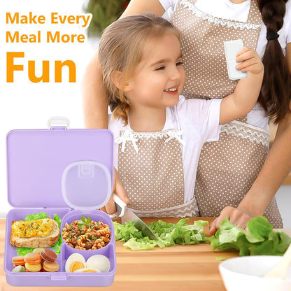JOOPETALK Kids Snackle Lunch Box with Leak-Proof Snack Container, 8 Compartments with Detachable Dividers, BPA-Free, Dishwasher Safe – Bento Box for School & Travel(Blue)
