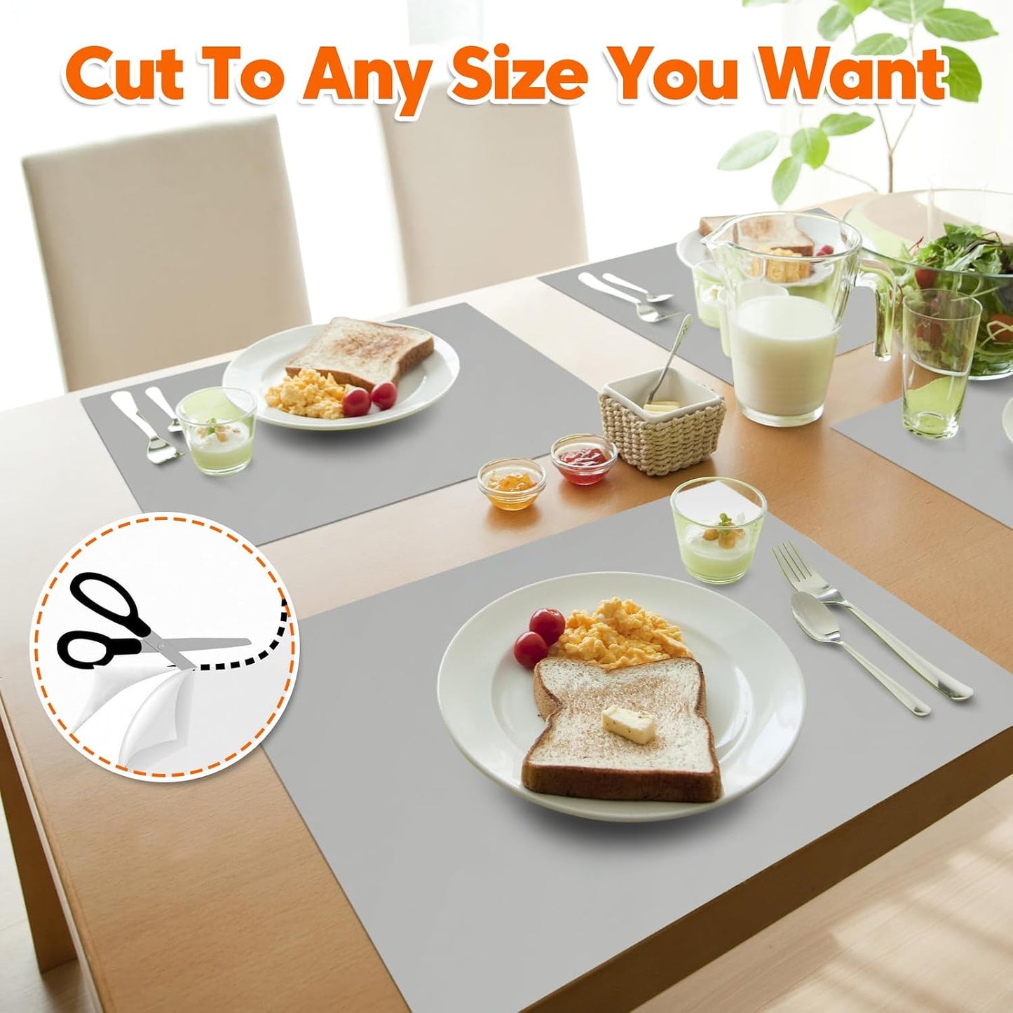 Extra Large Silicone Mat, 84”x24” Heat Resistant Mats for Countertop, Cuttable Waterproof Kitchen Counter Mat, Multipurpose Countertop Protector Mat, Silicone Mats for Kitchen Counter (Translucent)