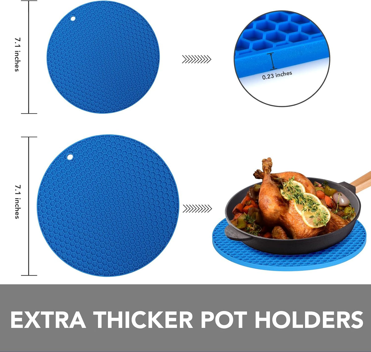 Joyhalo 4 Pack Trivets for Hot Dishes