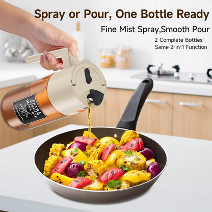 2-in-1 Oil Sprayer Dispenser, Beige, 500 ml