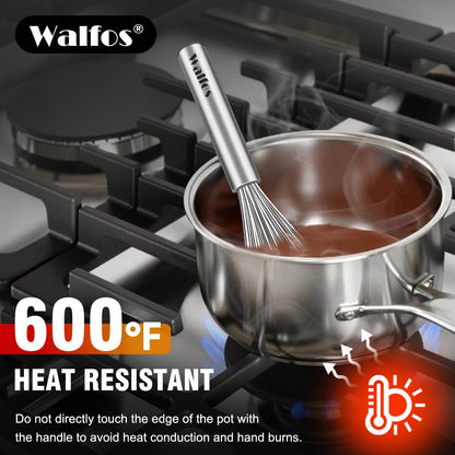 Walfos Whisk,304 Stainless Steel whisk,No-Rust 7+9+11inch Whisks for cooking Nice for Blending,Whisking,Beating.Heat resistant 600°F Dishwasher Safe. Heavy duty kitchen whisk.SILVER