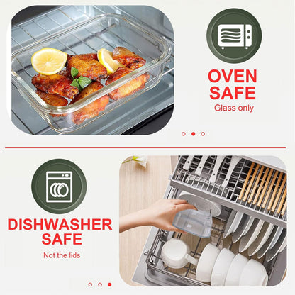 30 Pieces Glass Food Storage Containers, Meal Prep Set with Snap Locking Lids, Airtight lunch Containers, BPA-Free, Microwave, Oven, Freezer & Dishwasher Friendly,Blue