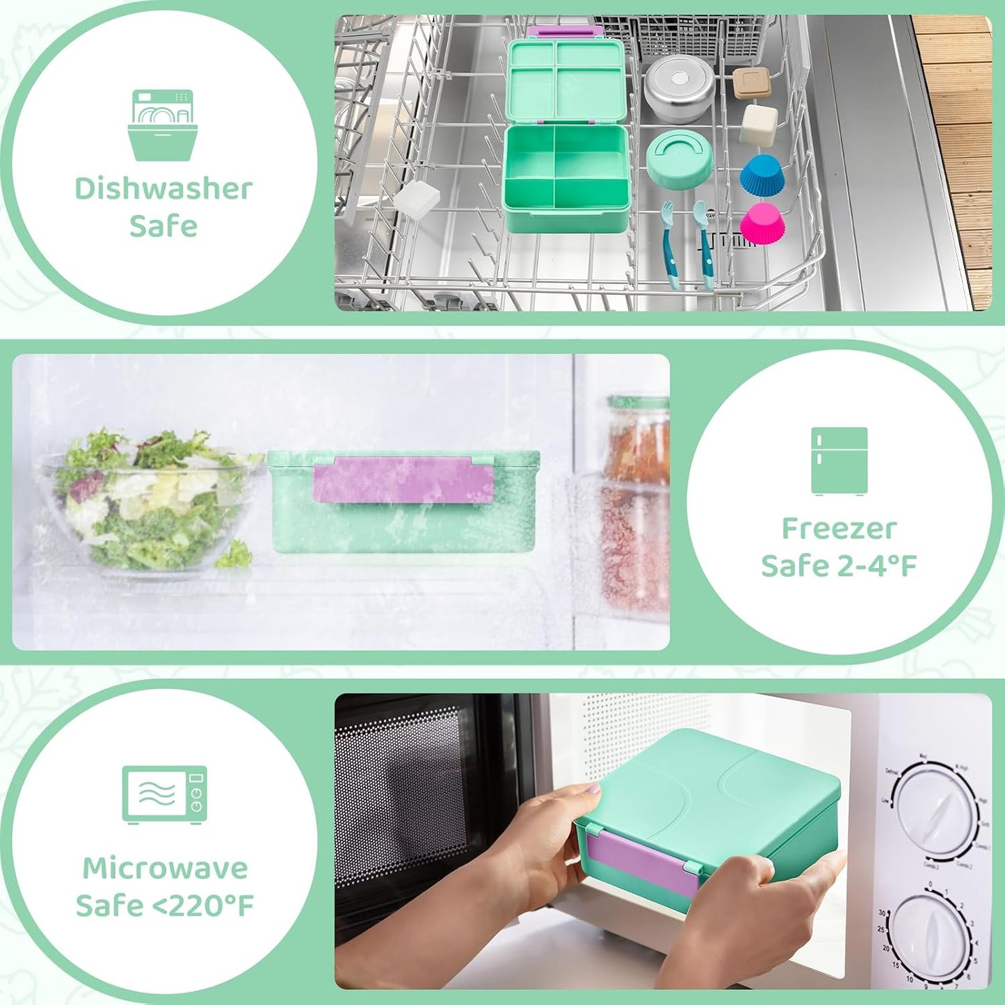 JSLOVE Bento Lunch Box with Leak Proof Thermos Food Jar for Kids, Food Lunch Containers for Boys with 4 Compartments, BPA-Free with Utensils, Food Picks, Sauce Jar & Silicone Lunch Box Dividers