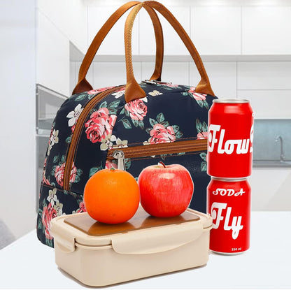 FlowFly Insulated Lunch Cooler Bag - Tote Bag Organizer for Women/Men, Black - Colors B