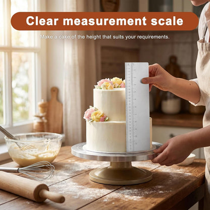 2 PCS Stainless Steel Cake Scraper Set with Scale, 10 & 12 Inch