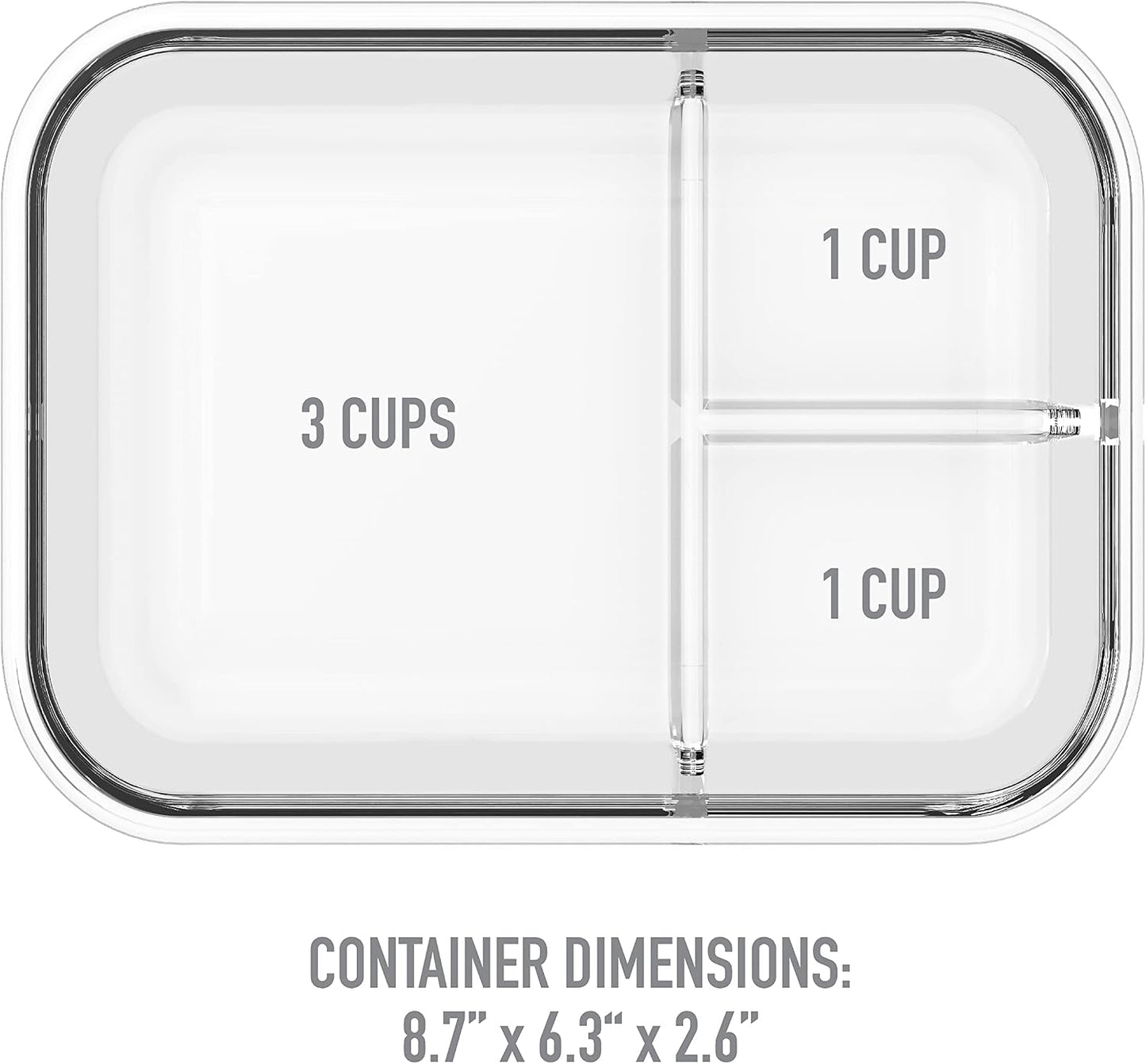 Bentgo Glass Lunch Box - Leak-Proof Bento-Style Food Container with Airtight Lid and Divided 3-Compartment Design - 5 Cup Capacity for Meal Prepping, and Portion-Controlled Meals for Adults (Green)