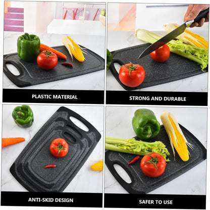Mikinona Anti-slip Plastic Cutting Board Yellow Extra Large Mats 3pcs Cutting Mats Set