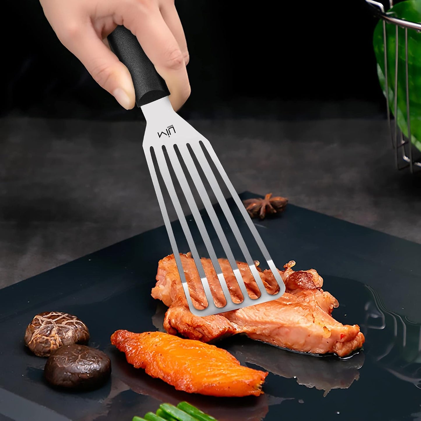 MIU Fish Spatula Stainless Steel, Flexible, Polished Metal, Corrosion Resistant, Kitchen Slotted Turner [Upgraded Version]