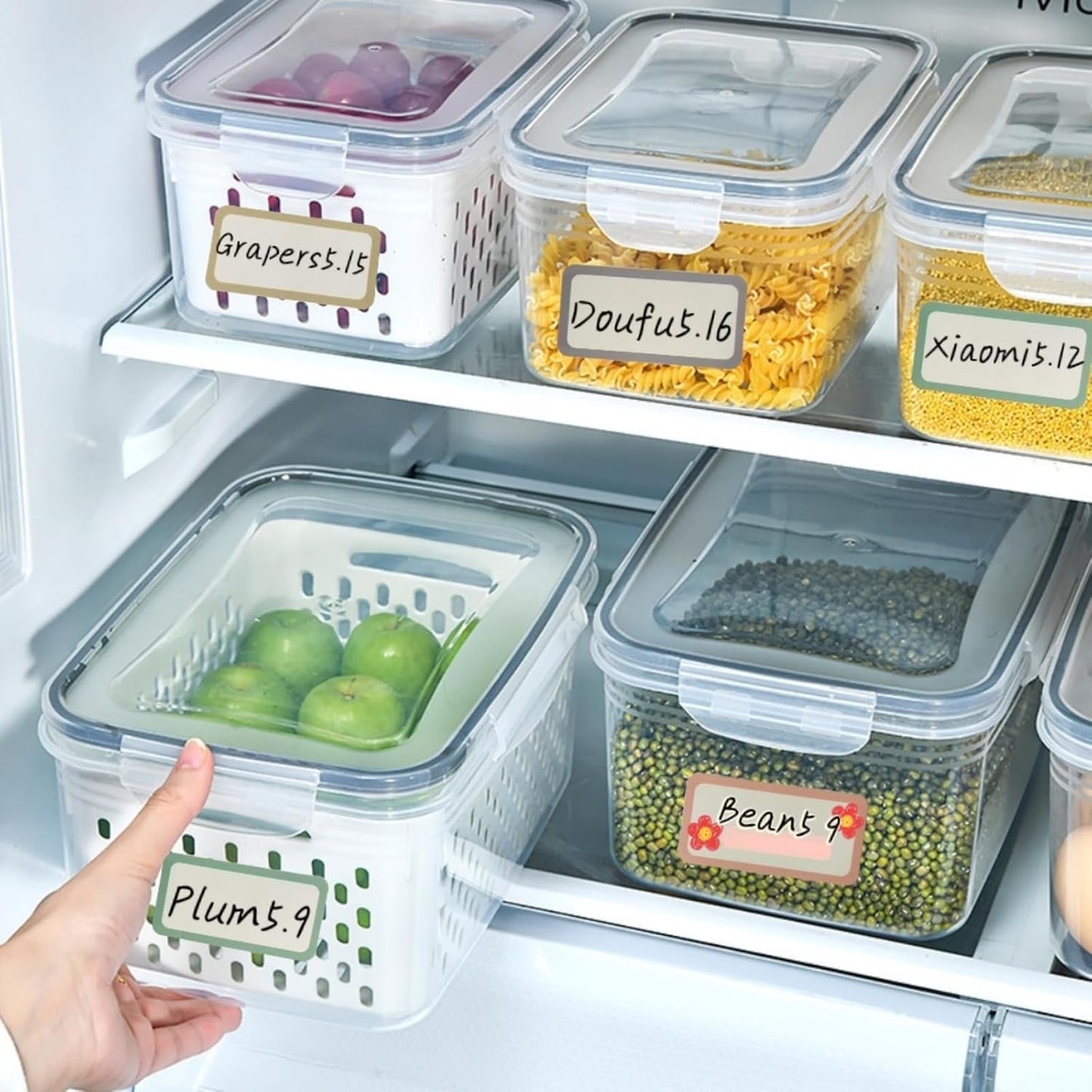 Blank Waterproof Removable Labels for Freezer Storage containers, Labels forJars,Date Label Food Storage Stickers, Waterproof Oil Resistant Easy Clean Leaves no Residue 500Total Per Roll
