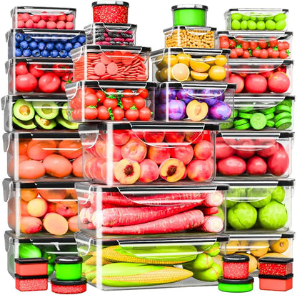 70 Pcs Large Food Storage Containers with Lids Airtight-2500ML to Small Box,Total 22812 ML Stackable Kitchen Bowls Set(35 Containers,35 Lids)-BPA Free Leak proof Plastic Boxes-Microwave safe