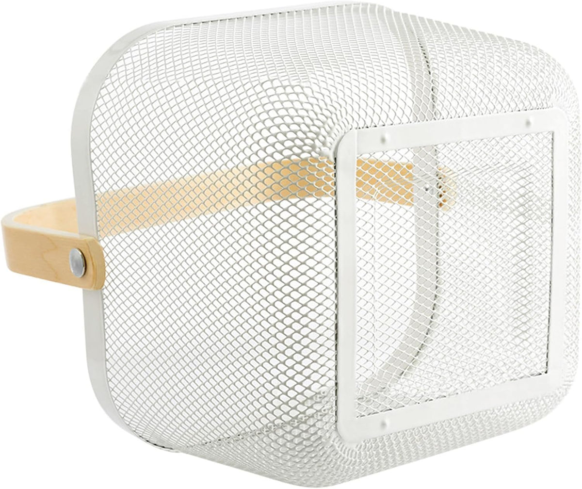 Cheardia 2 Pack Picnic Baskets, Metal Mesh Harvest Basket with Foldable Wooden Handle, Rectangle Garden Storage Basket Bin for Vegetable Fruit Garden Kitchen Cabinet Picking Gathering