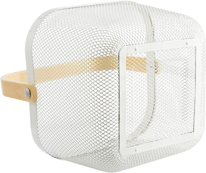Cheardia 2 Pack Picnic Baskets, Metal Mesh Harvest Basket with Foldable Wooden Handle, Rectangle Garden Storage Basket Bin for Vegetable Fruit Garden Kitchen Cabinet Picking Gathering