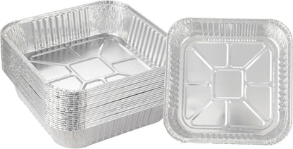 Waytiffer 25pack- 8 x 8 Aluminum foil Pans Disposable Heavy Duty Square baking Cake Pan, Cooking Tins Homemade Breads Oven Pans,Foil Pan, Baking pan Roasting
