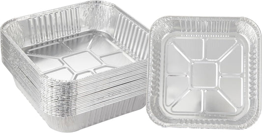 Waytiffer 25pack- 8 x 8 Aluminum foil Pans Disposable Heavy Duty Square baking Cake Pan, Cooking Tins Homemade Breads Oven Pans,Foil Pan, Baking pan Roasting