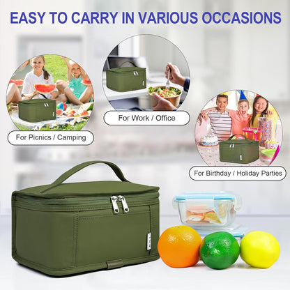 NOL Mini Insulated Lunch Bag for Women Men Kids | Small Leakproof Reusable Lunch Tote | Fits 6 Cans 330ml | Thermal Cooler for Work School Picnic Camping, Navy blue