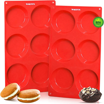 Walfos Silicone Cupcake Pan Set, 2-Piece Mini 24 Cups Muffin Baking Pan, BPA Free and Dishwasher Safe, Non-stick , Great for Making Muffin Cakes, Fat Bombs