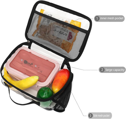 GYEUKHAM Insulated Lunch Box for School, Thermal Reusable Durable Freezable Lunch Bags for Kids Boys Girls Men Women - Small Soft Cooler Portable Lunch Tote Kit for Work Picnic Travel,Black