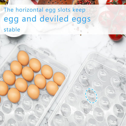 3 Layer Deviled Egg Containers with Lid,Portable Deviled Egg with Handle,Egg Carrier Holder Tray with 72 Holes for Thanksgiving Day,Party Favor Home Kitchen Refrigerator Supplies