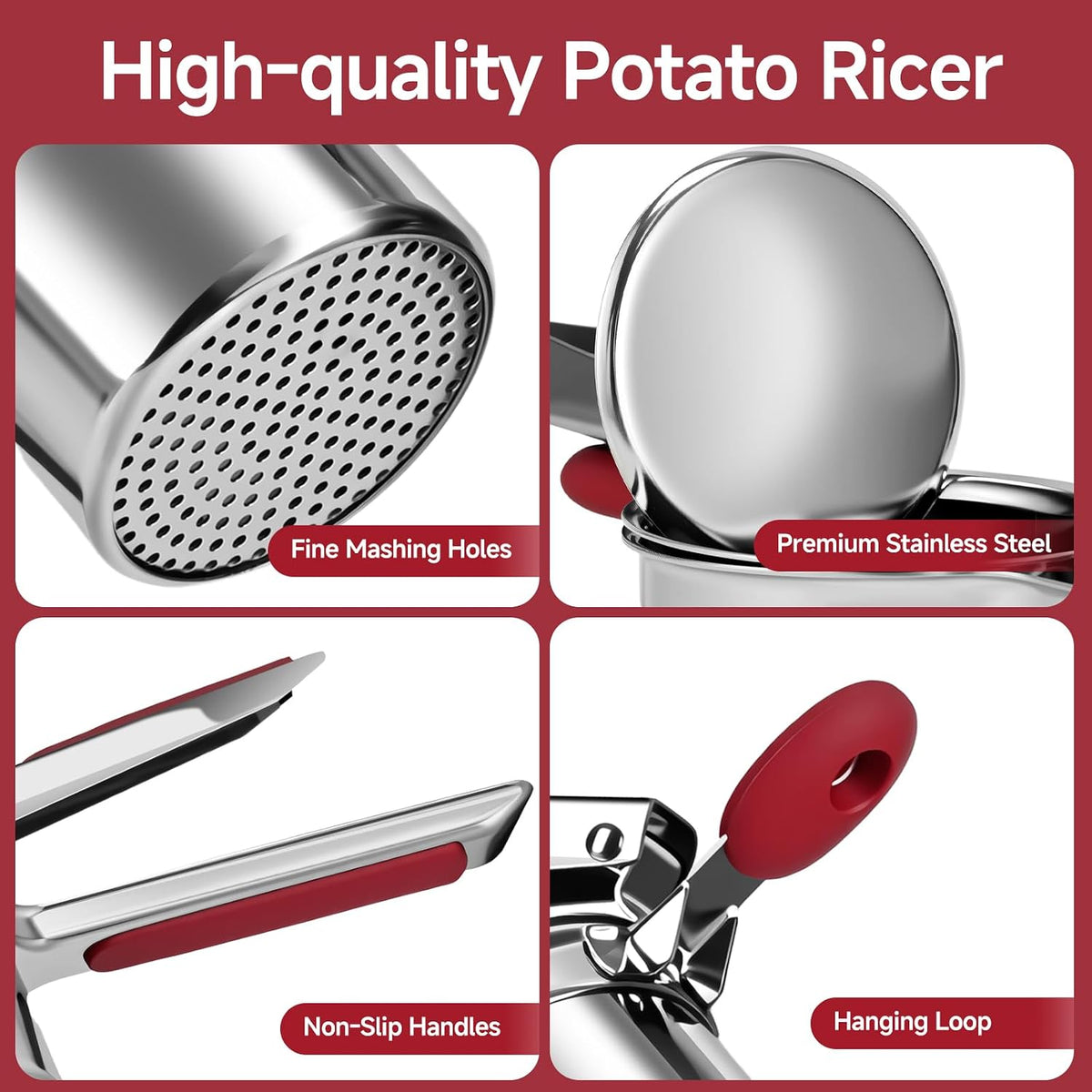 Potato Ricer for Mashed Potatoes-Stainless Steel 15oz