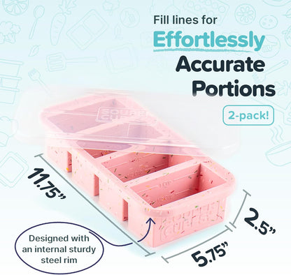 Souper Cubes 1 Cup Silicone Freezer Molds - Soup Cubes Perfect for Freezing Broth, Rice, Leftovers and More - Silicone Freezer Trays with Lids for Meal Prep - Aqua - 1-Pack