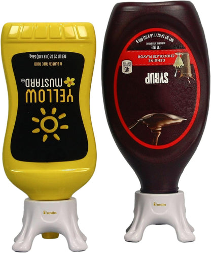 Dunlin - Condiment Bottle Holder (CBH) Deluxe - 1 Small (CBH 500) and 1 Large (CBH 1000), Matte Black - Upside Down Bottle Emptying Holders