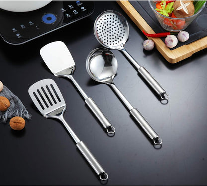 Berglander Cooking Utensil Set 13 Piece Stainless Steel Kitchen Tool Set with Holder, Include Cooking Spoon, Spatula, Whisk, Cooking Tong and etc. (13 Pieces)