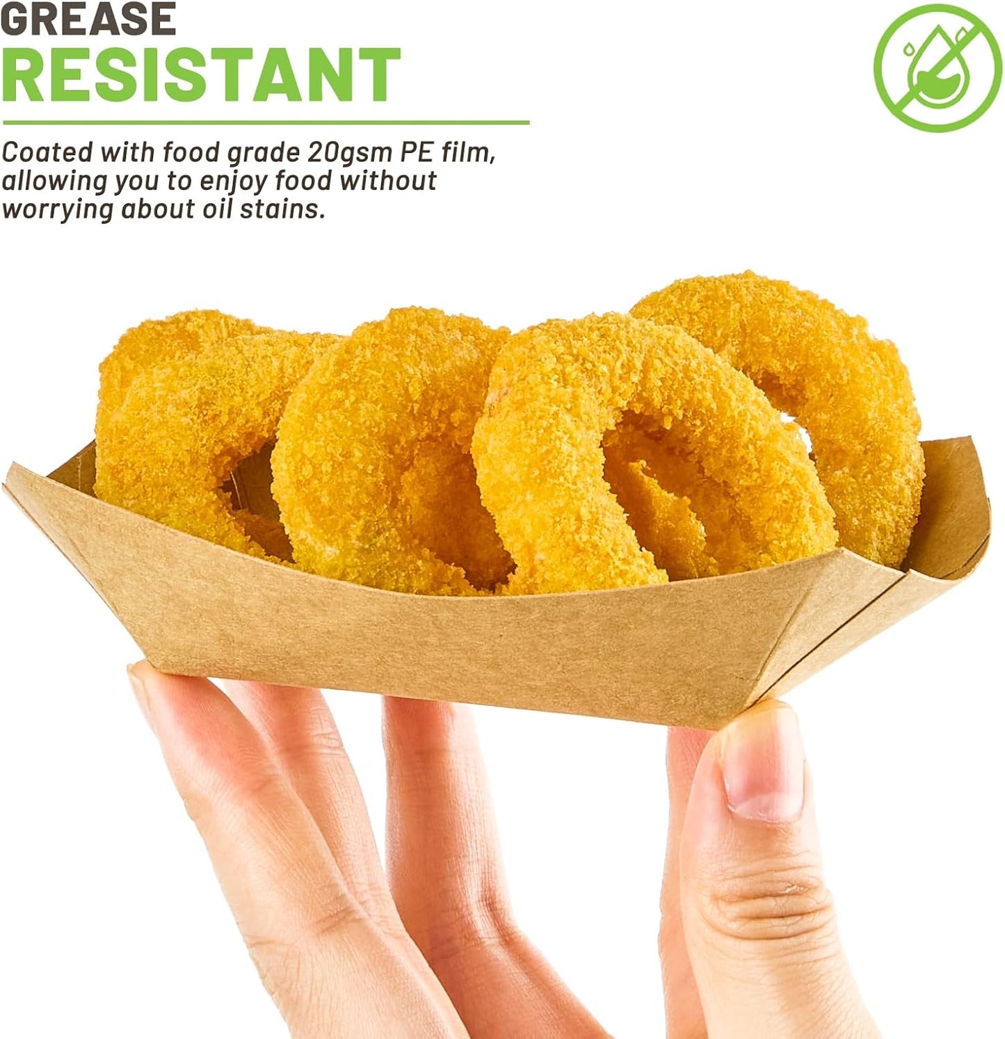 ZORRITA 2 Lb Paper Food Trays - 100 Pack Disposable Nacho Trays Brown Food Boats Take Out Basket Holders for Serving Party Snacks Hot Dogs Tacos Fries