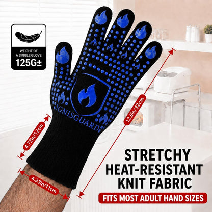 BBQ & Grill Gloves, Oven Gloves Heat Resistant, 1 Pair, Red (L)