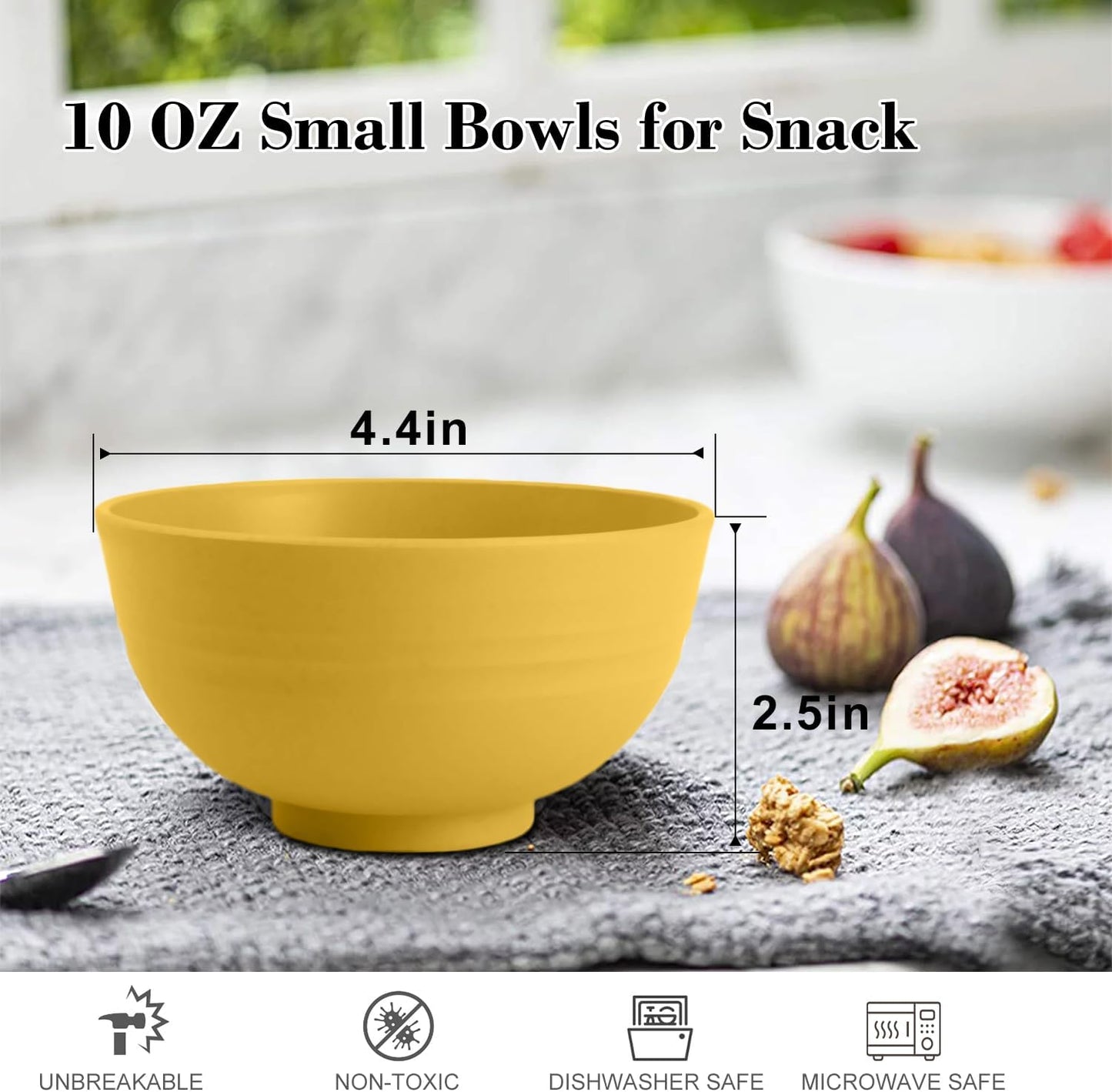 Wheat Straw Bowl Sets,8 PCS Unbreakable Cereal Bowl 26 OZ,Microwave and Dishwasher Safe Bowls,Bowl Sets for Camping and Picnic BPA Free Colorful Salad Bowls for Serving Soup,Oatmeal and Fruit Etc…