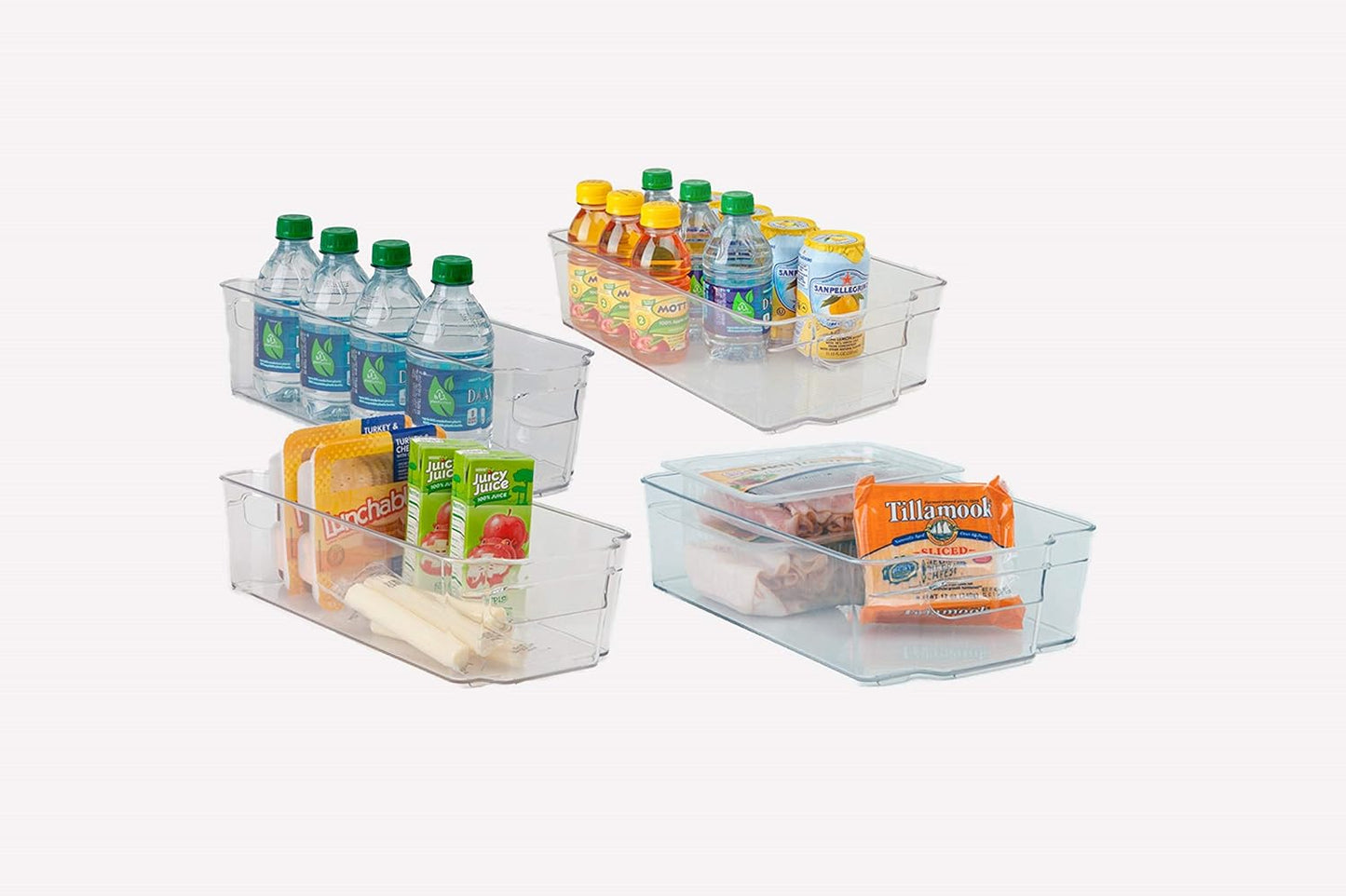 Dial Industries, Inc.Fridge, Kitchen Pantry Stackable Organizer Bins, Set of 4, Assorted Sizes